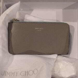 Jimmy Choo Taupe Leather Card Holder